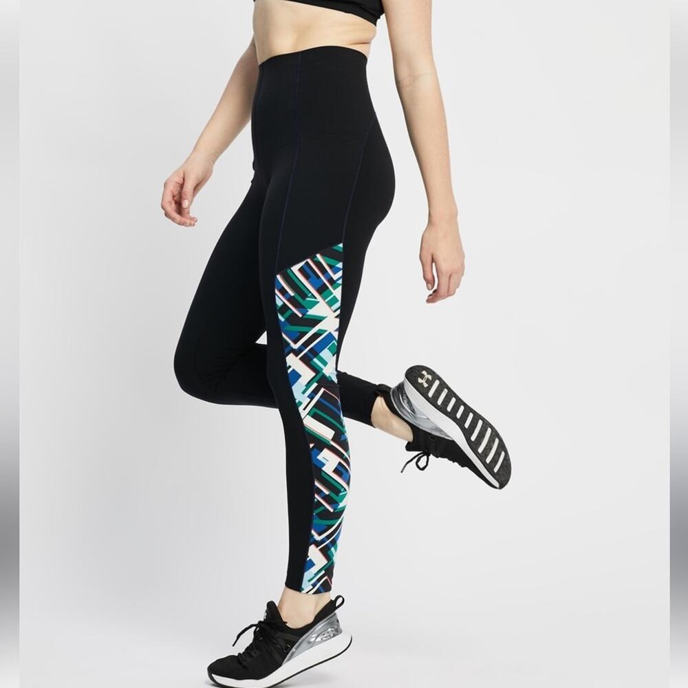 Sweaty Betty Power High Rise Black Printed Pocket 7/8 Length Leggings Size XS